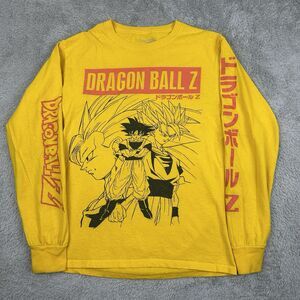 Dragon Ball Z Men’s Long Sleeve Yellow Tee Anime Graphic Size S Gently Worn